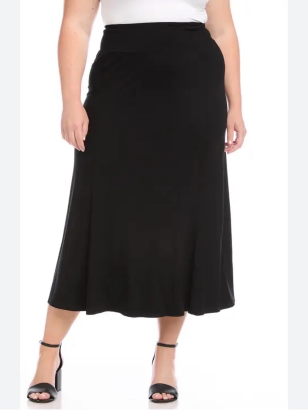 Nordstrom Black Midi Skirt with Gentle Flare